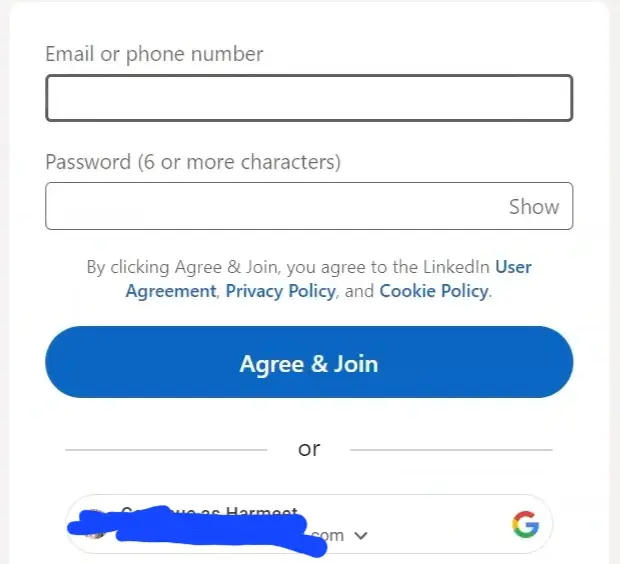 Linkedin account create