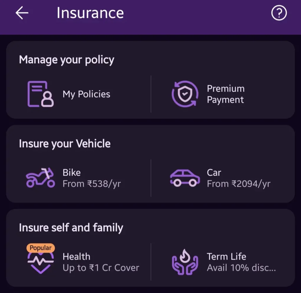 Phonepe insurance