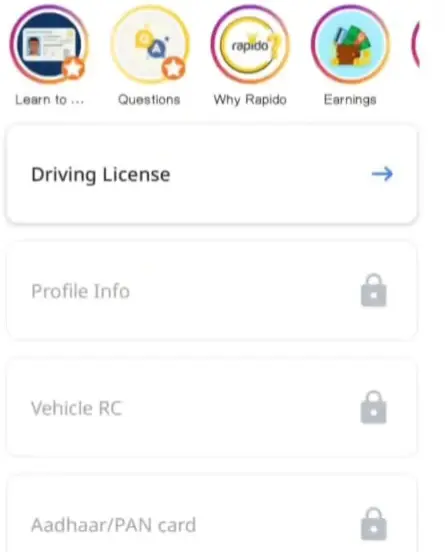 Rapido App Captain Account
