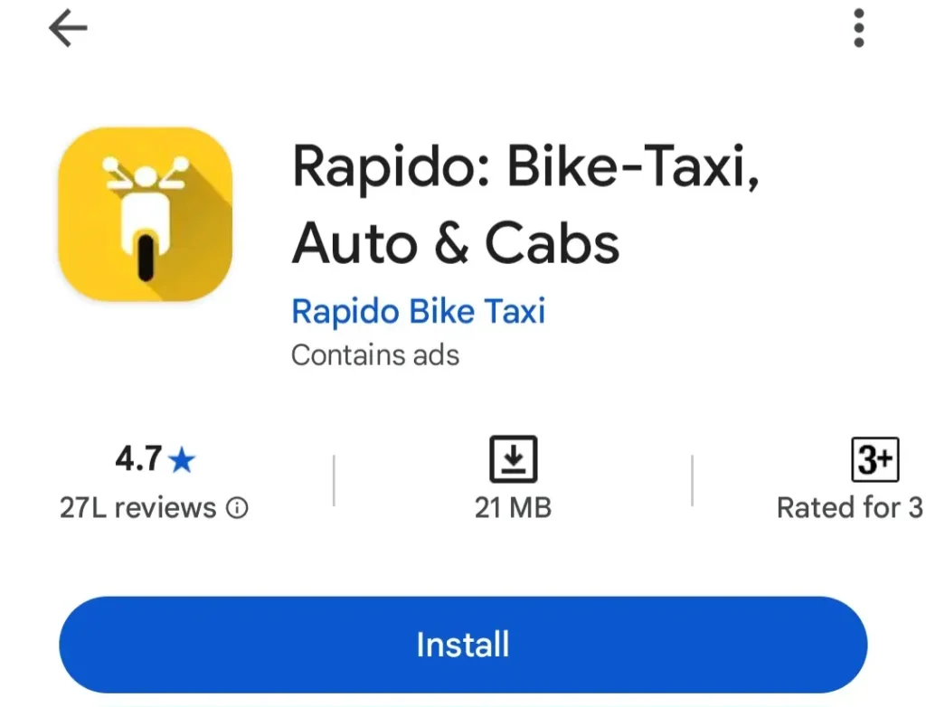 Rapido App download